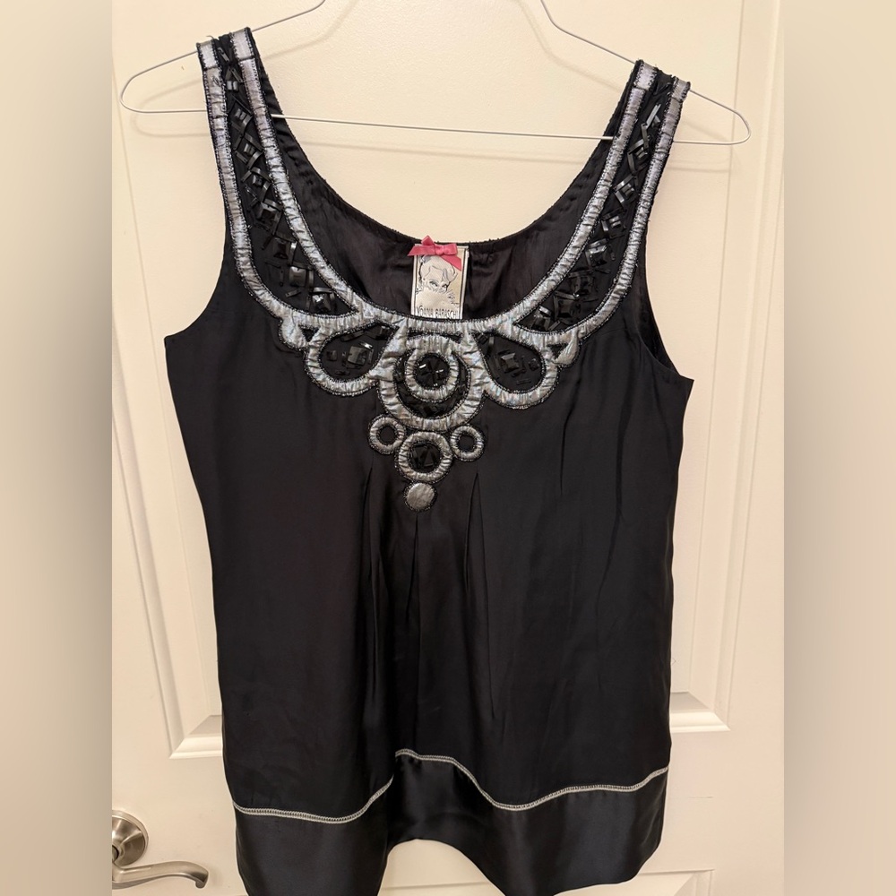Yoana Baraschi Black and Silver Embellished Blouse